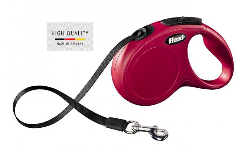 Flexi retracable dog leash red