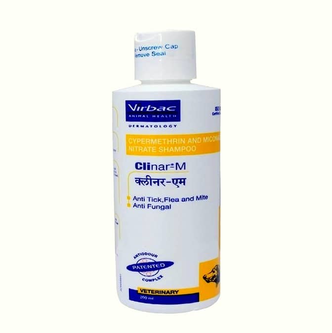 Virbac Clinar-M Anti Flea,Tick & Fungi dog shampoo,200ml - LoyalPetZone