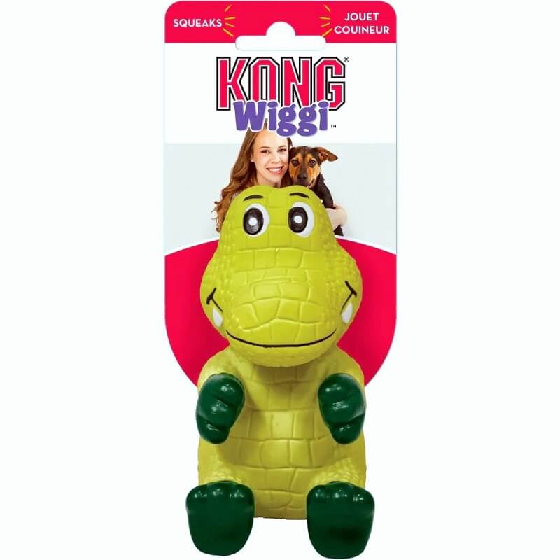 Kong Wiggi Squeaky Alligator Toy For