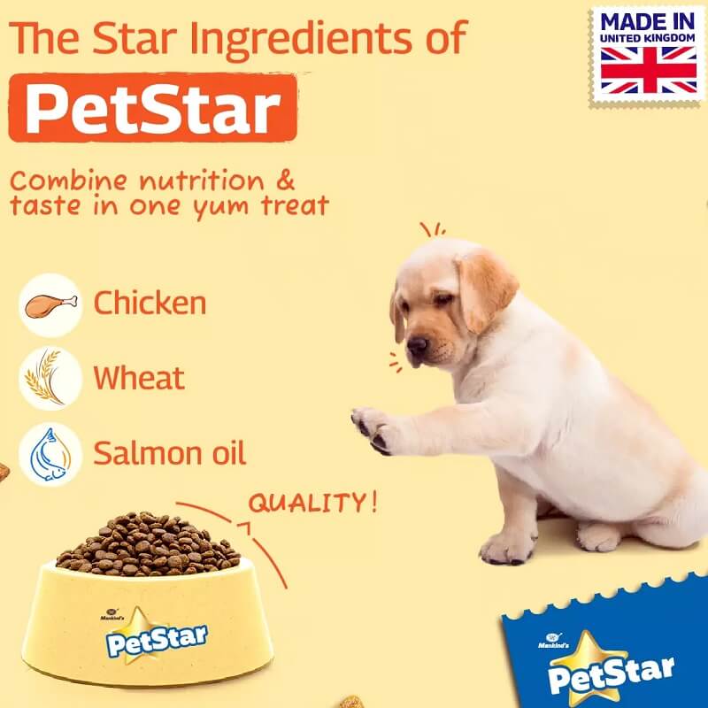 mankind petstar puppy chicken wheat ingredients
