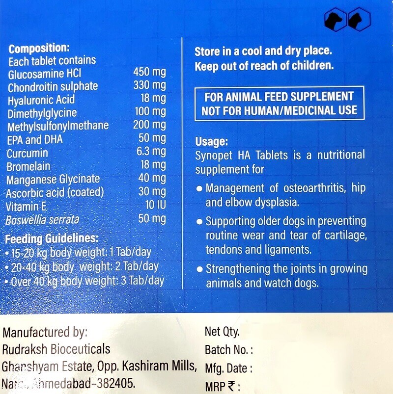 synopet tablets ingredients