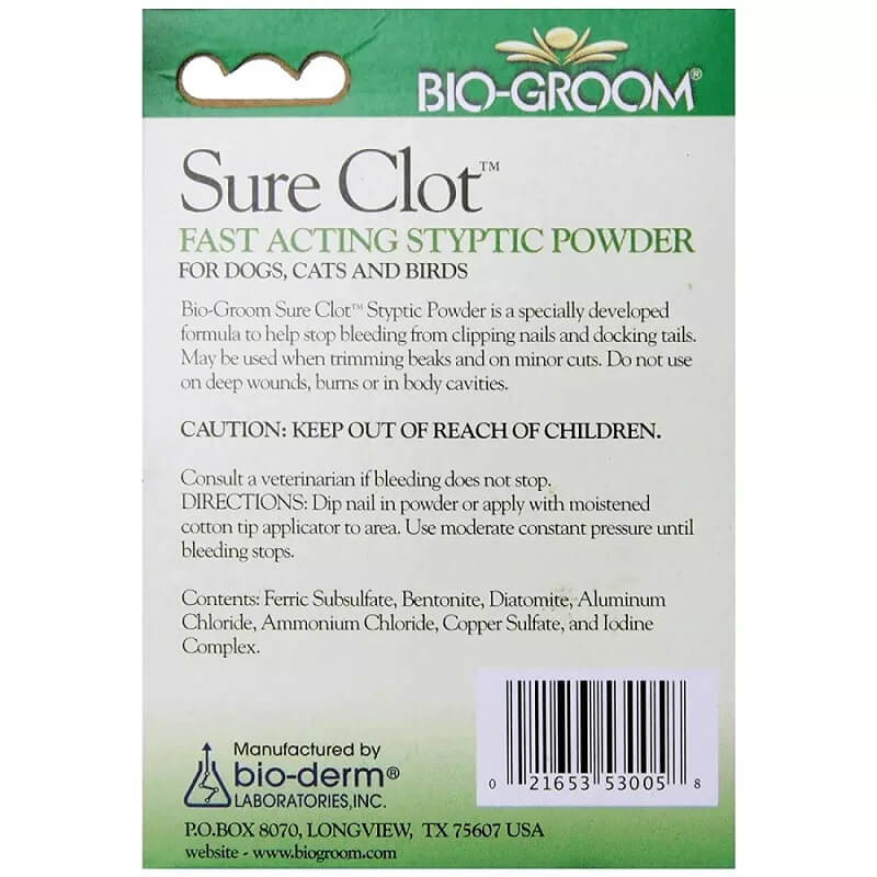 biogroom sureclot styptic powder