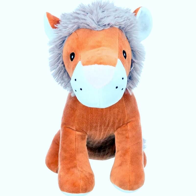 lion squeaky dog plush toy