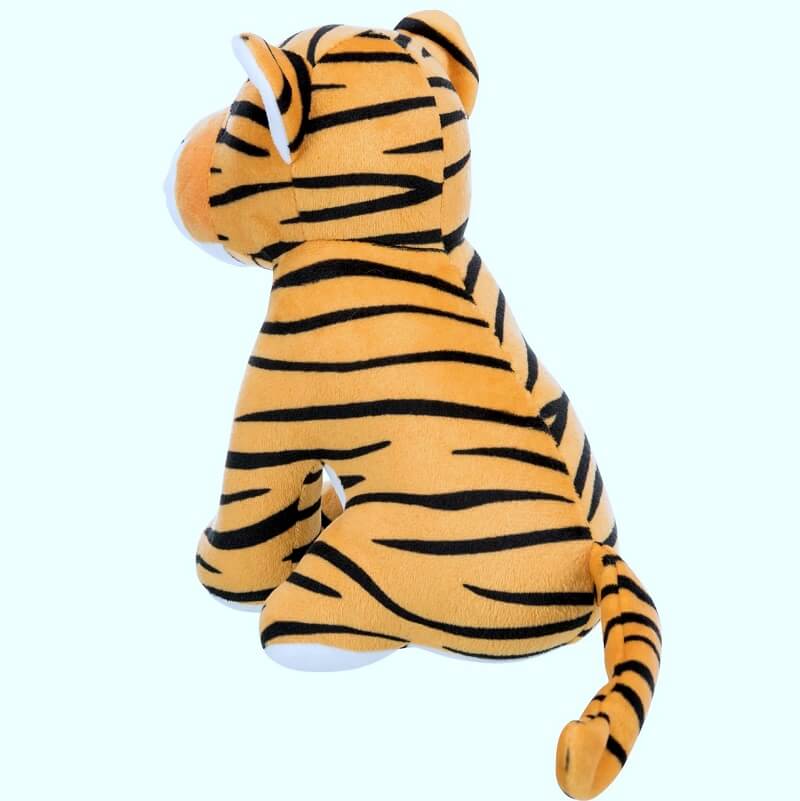 tiger squeaky plush dog toy