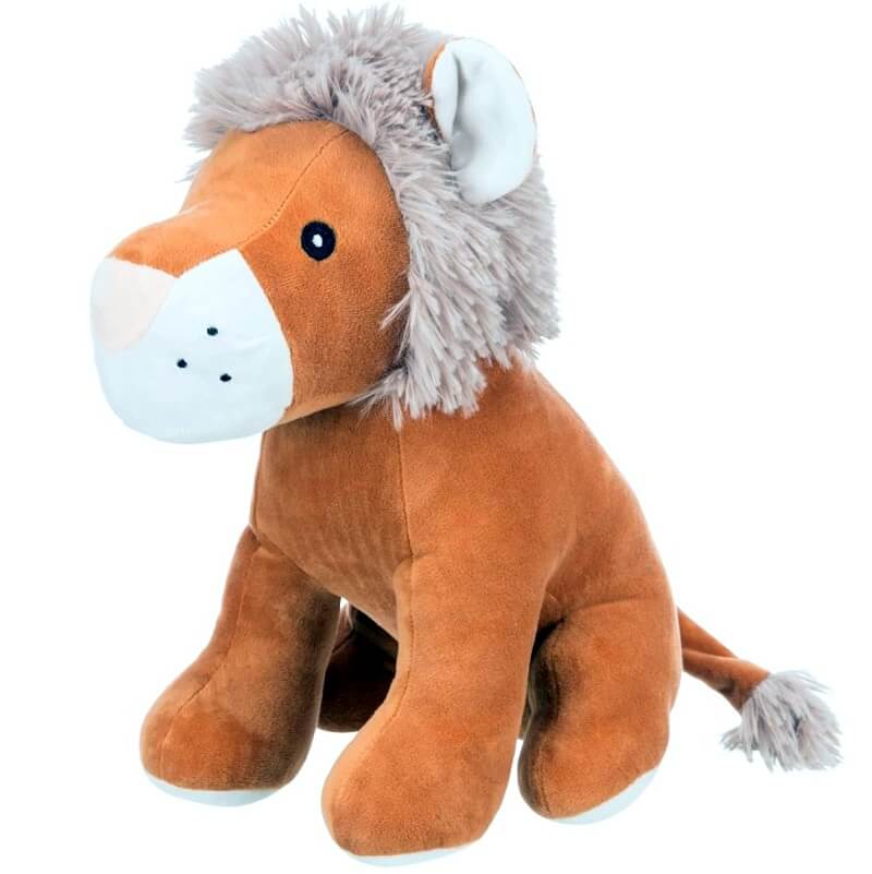 trixie lion plush dog toy with squeaky sound
